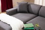 Atelier Del Sofa Petra L Corner Sofá Esquinero Anthracite Poliéster Madera De Haya 145x250x69cm